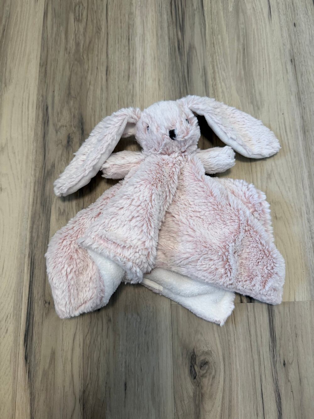 Blankets & Beyond Bunny Rabbit Pink White Lovey Security Blanket Plush Soft